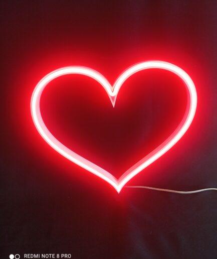 Kalp Neon LED - 23x24 cm 3D Baskı Dekoratif Işık
