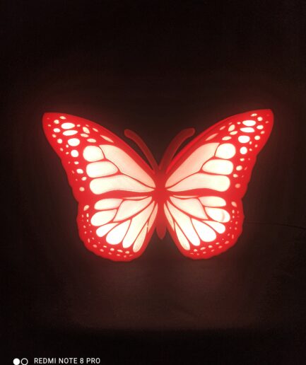 Kelebek Neon LED - 21x14 cm 3D Baskı Dekoratif Işık